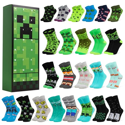 Minecraft Gamer Kids Socks Advent Calendar