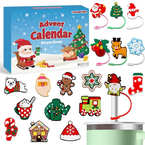 OuMuaMua Advent Calendar Straw Cover Figurines