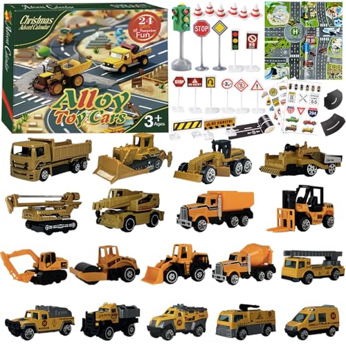 Alloy Construction Truck Toy Cars Advent Calendar