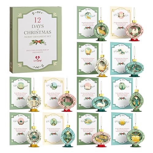Lovepop Christmas Merry Ornament Pop-Up Greeting Card Paper Advent Calendar