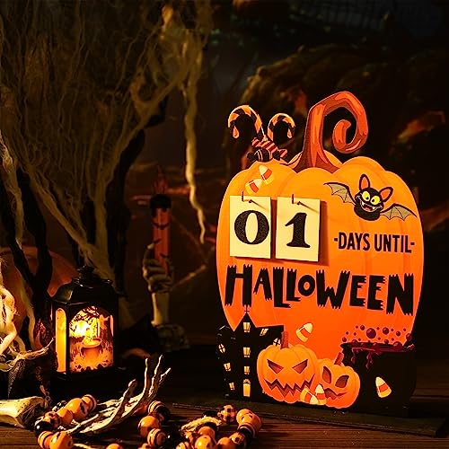 Wooden Decorated Desk Halloween Countdown Calendar - Image 5