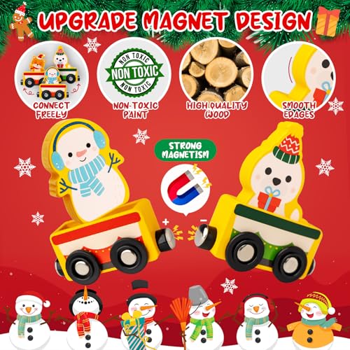 Wooden Magnetic Christmas Train Advent Calendar - Image 4