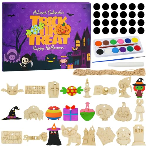 Wooden Painting Kit Craft Halloween Countdown Calendar