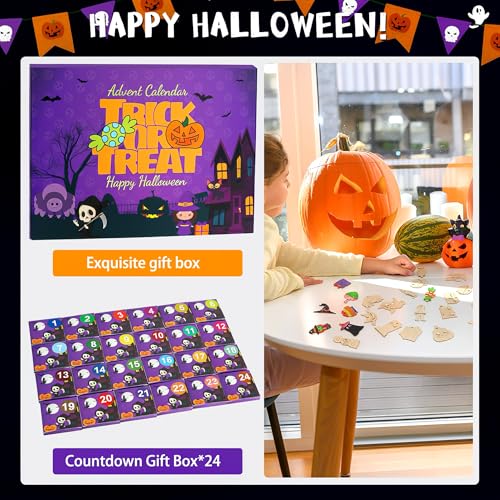 Wooden Painting Kit Craft Halloween Countdown Calendar - Image 4