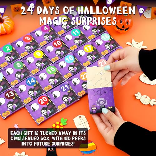 Wooden Painting Kit Craft Halloween Countdown Calendar - Image 5