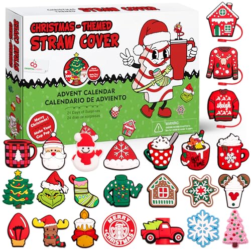 Christmas Straw Covers & Toppers Advent Calendar