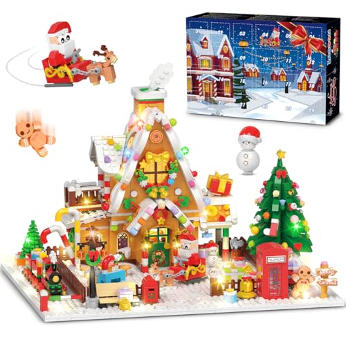 Gingerbread House & Train Mini Building Set Advent Calendar