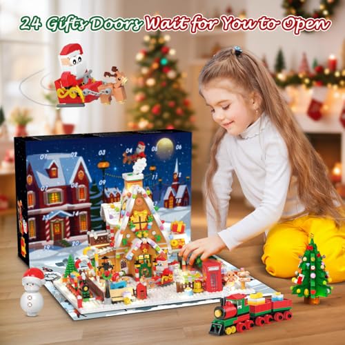 Gingerbread House & Train Mini Building Set Advent Calendar - Image 2