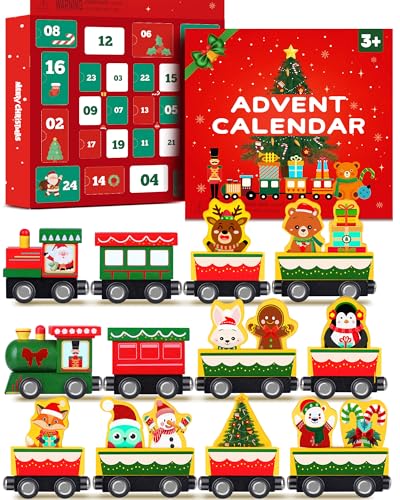 Toddler Magnetic Wooden Train Advent Calendar