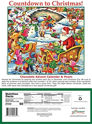 Vermont Christmas Company Milk Chocolate Santa Advent Calendar - Image 5